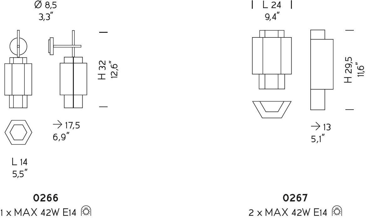 Sylcom Настенный светильник из стекла Casa blanca 0266/0267 - Вид №2
