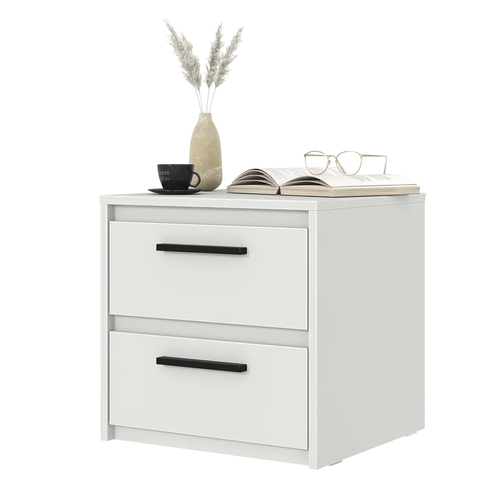 Тумба прикроватная Лион 2 ящика 45x44.5x41.6 см ЛДСП цвет белый Santreyd STLM-2129858 - Вид №10