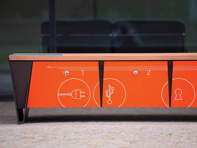 mmcité1 Скамья с USB-разъемом без спинки Blocq sun-id-1356249 - Вид №5