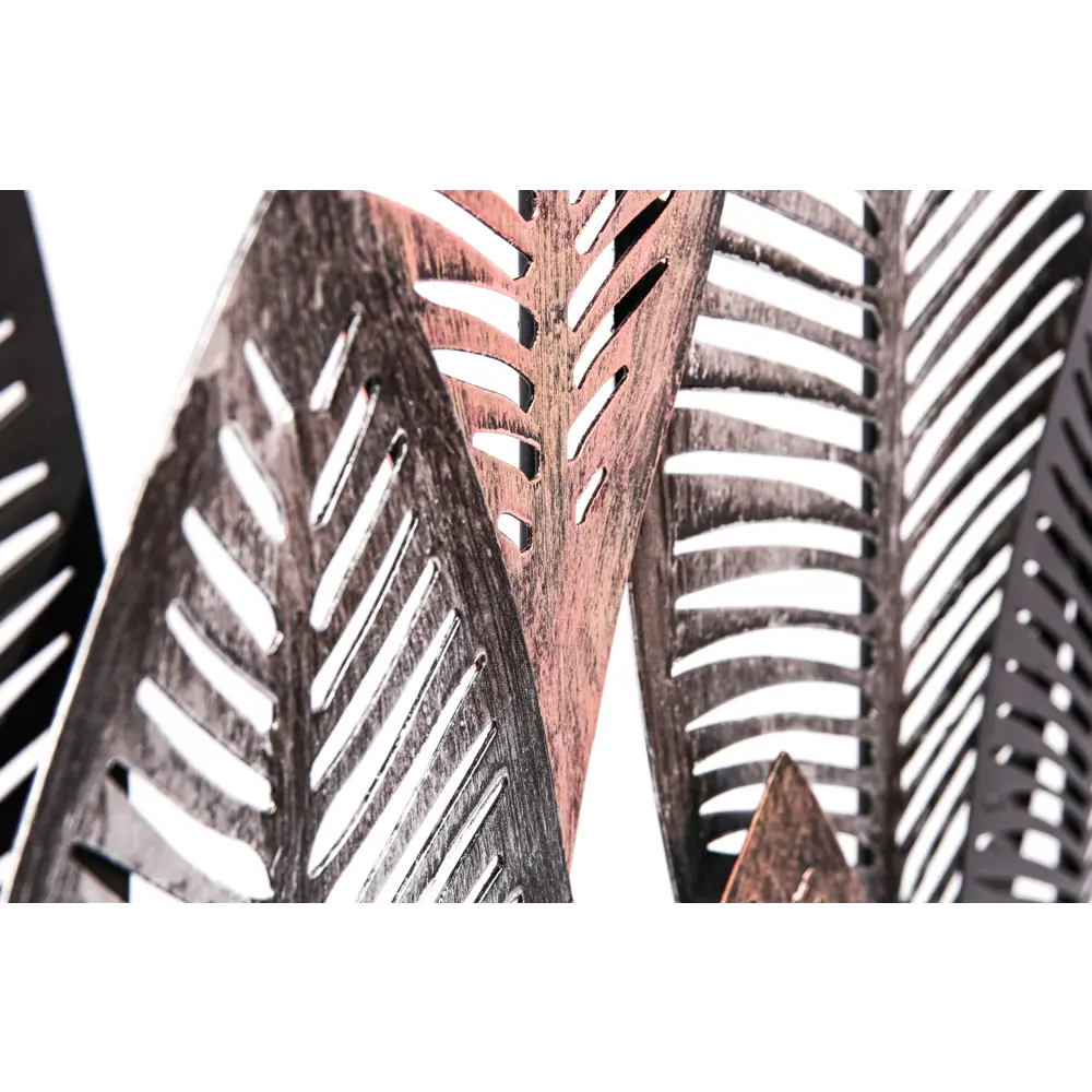 89356848 Панно настенное Листья металл 65x37 см черный STLM-0831798 Santreyd  - Вид №2