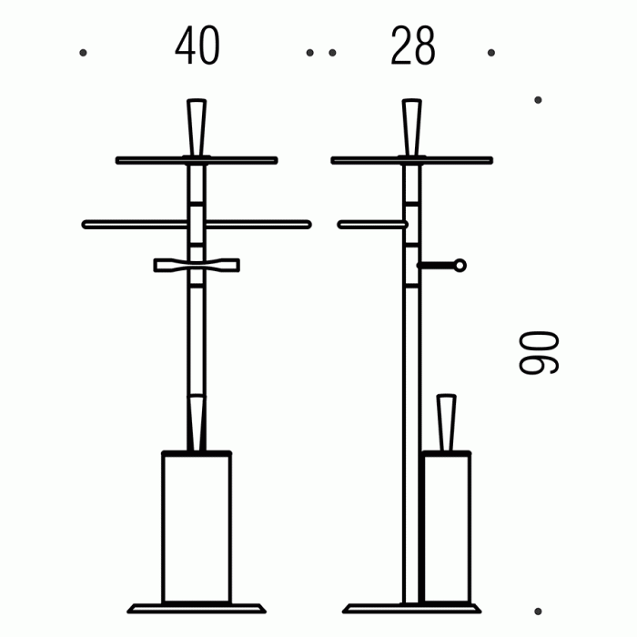 B9408 Напольная стойка для унитаза и биде COLOMBO ISOLE Colombo Design - Вид №1