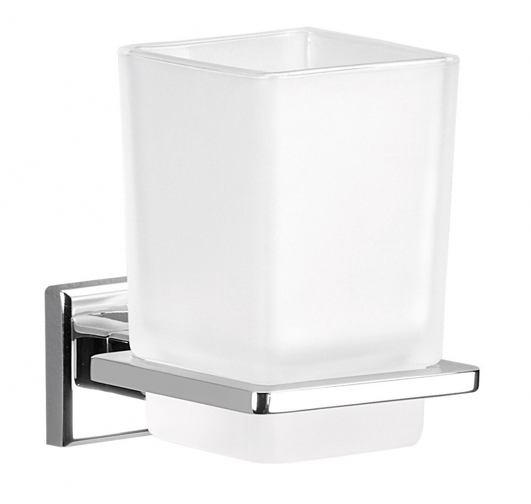 6910(13) Gedy G-Colorado, настенный стеклянный стакан, цвет хром