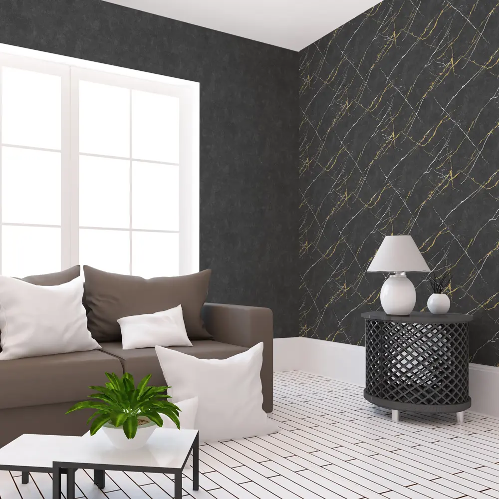 Флизелиновые обои Ateliero Rinaldi черные с виниловым покрытием 87904522 STLM-0076118 - Вид №4