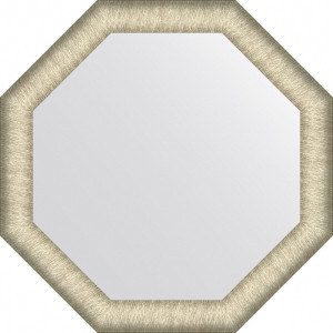 BY 7422 Зеркало в багетной раме - брашированное серебро 59 mm EVOFORM Octagon