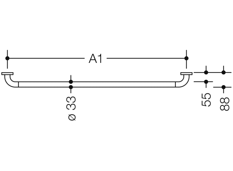 801.36.1S Поручень специальной длины HEWI Serie 477/801  - Вид №5