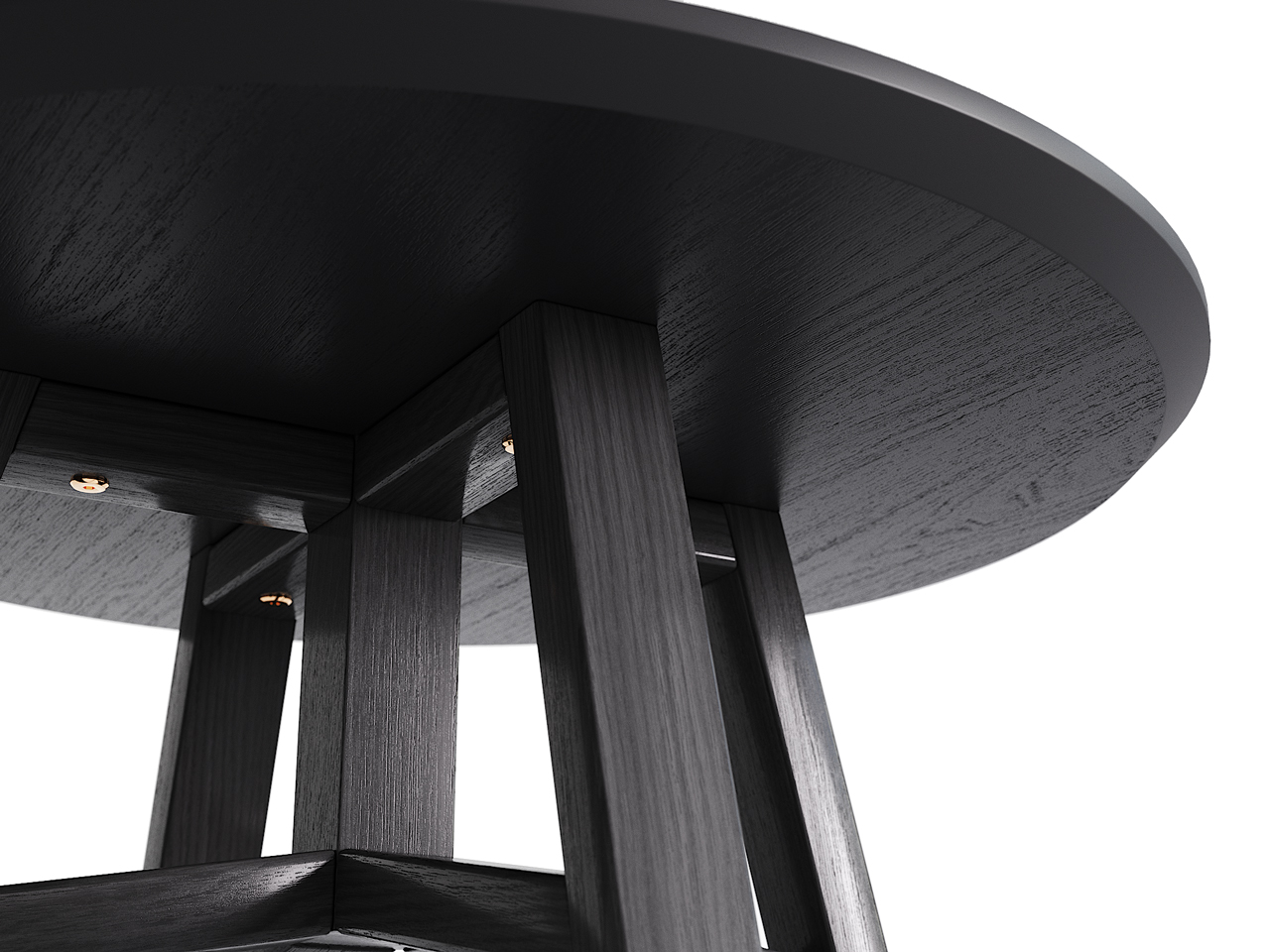 Приставной столик круглый черный дуб с черным 55 см Mack THE IDEA  210070 Черный  - Вид №1