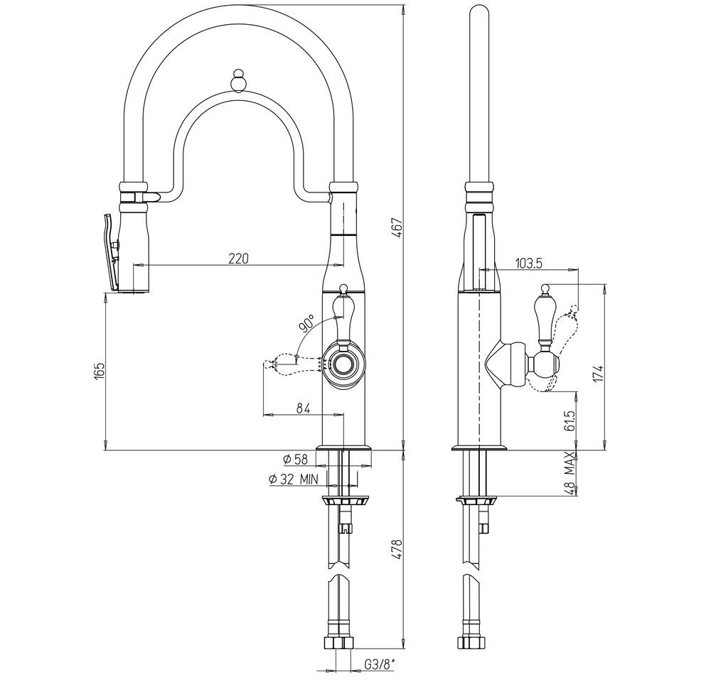 Смеситель для кухни Paini Botticelli 64PZ557BKM - Вид №1