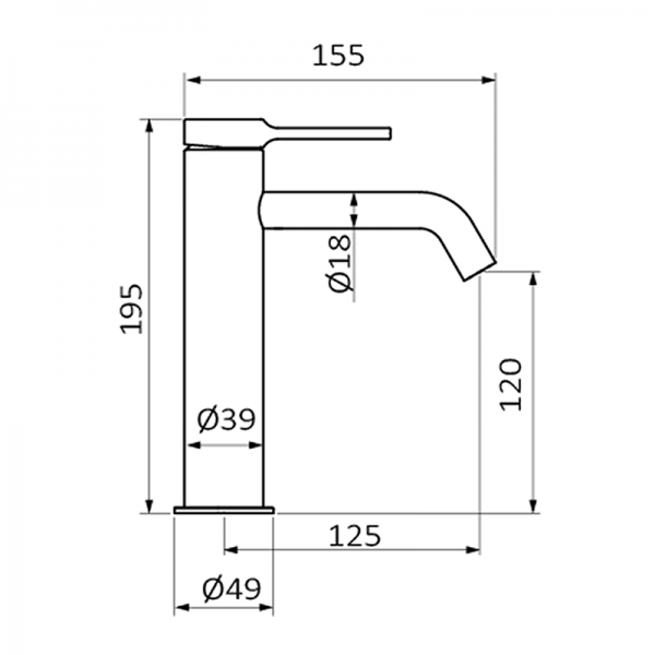 47540471 PREMIUM Белый XL Мужской Умывальник смеситель Белый GRB MIXERS Time - Вид №1