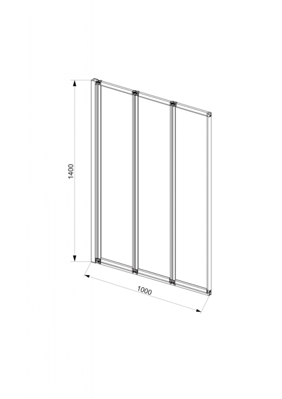 BG100.5320A Душевое ограждения на борт вынны Bravat Китай ALFA - Вид №1