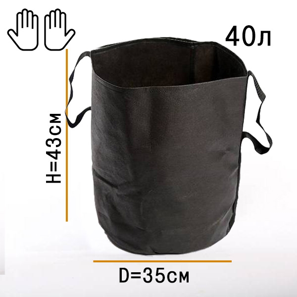 1940 Умный горшок (Гроубэг) 40 литров с боковыми ручками LAB.Space 