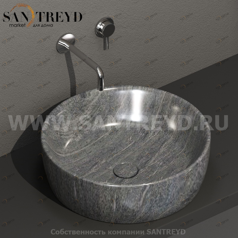 GE048SG Накладная раковина на столешницу  круглая Ceramica Globo GENESIS