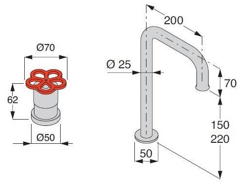 Boffi Смеситель для ванны из матовой стали Pipe sun-id-1410454 - Вид №1