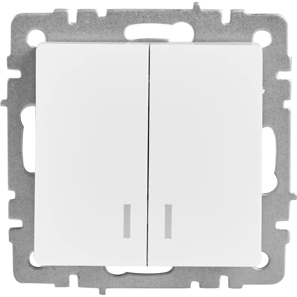 Выключатель IEK Brite двухклавишный с подсветкой для скрытого монтажа 87761700 STLM-1104028 - Вид №1