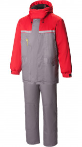 64884 Костюм "Континент" зимний темно-серый-красный с СВП  Зимняя спецодежда  размер 60-62/182-188