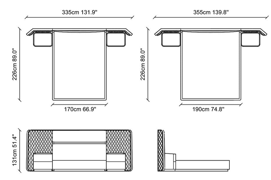 Двуспальная кровать для хранения ткани с мягким изголовьем NDESIGN Tawny ARCH-00136205 - Вид №4