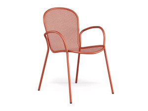 Стальной садовый стул с подлокотниками