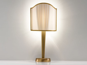 Светодиодная настольная лампа из металла и ткани