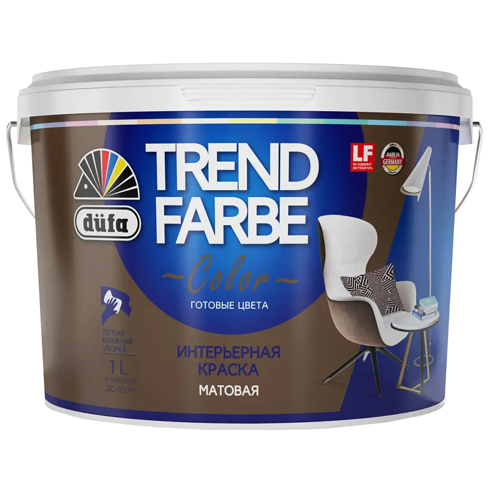 Краска для стен и потолков Trend Farbe цвет Шоколад 1 л 81970749 STLM-2020212 Dufa  - Вид №1