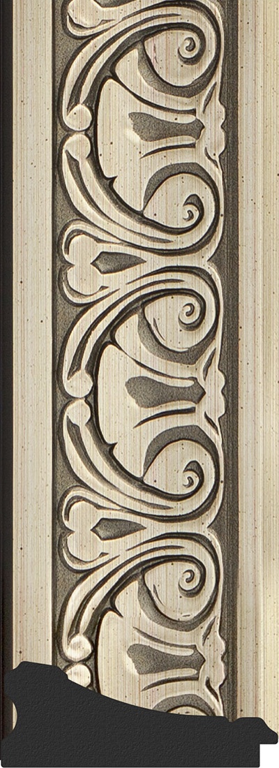 BY 6334 Зеркало напольное с гравировкой в багетной раме - барокко серебро 106 mm EVOFORM Exclusive-G floor - Вид №3