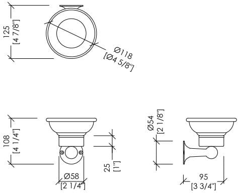 Керамическая и латунная настенная мыльница Devon&Devon Нью-Йорк ARCH-00150521 - Вид №2