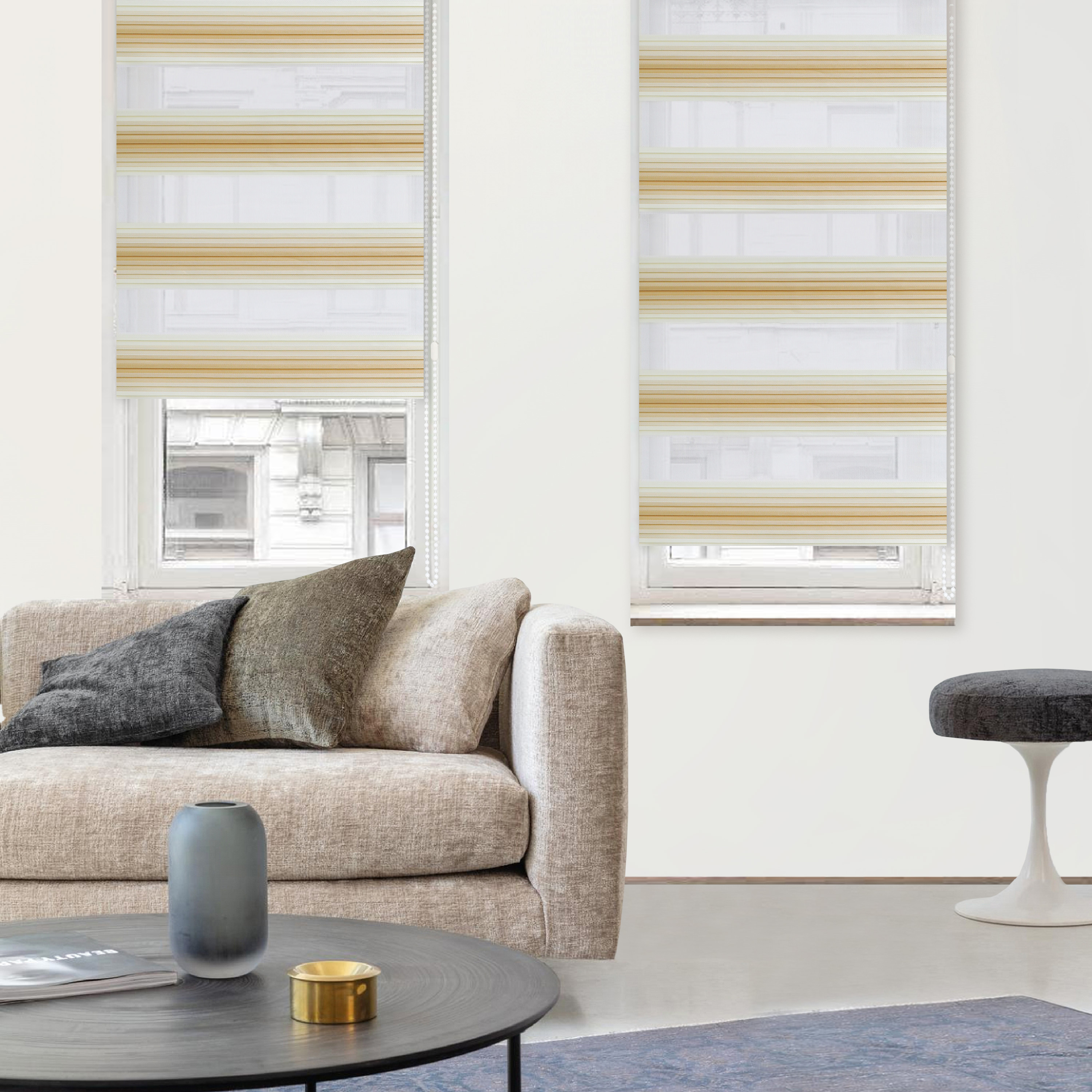 Рулонная штора Santreyd Palermo день-ночь бежевая 80×160 см 83503053 STLM-0041452 - Вид №2