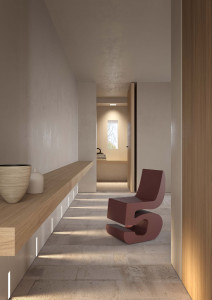 Стул из лакированного бетона