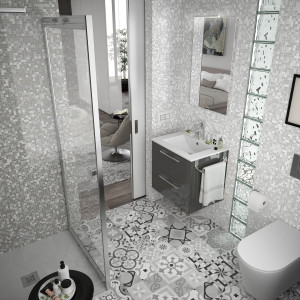23282 SALGAR Мебель для умывальника FUSSION CHROME 600 2 ящика GLOSS GREY 598 x 540 x 450 мм Глянцевый серый