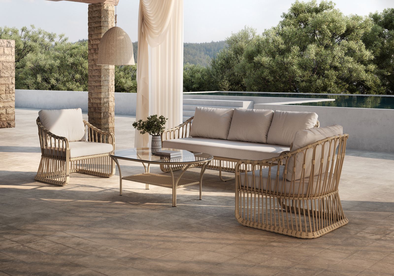 Садовое кресло из синтетического материала и алюминия SNOC Elisa ARCH-00017663 - Вид №2