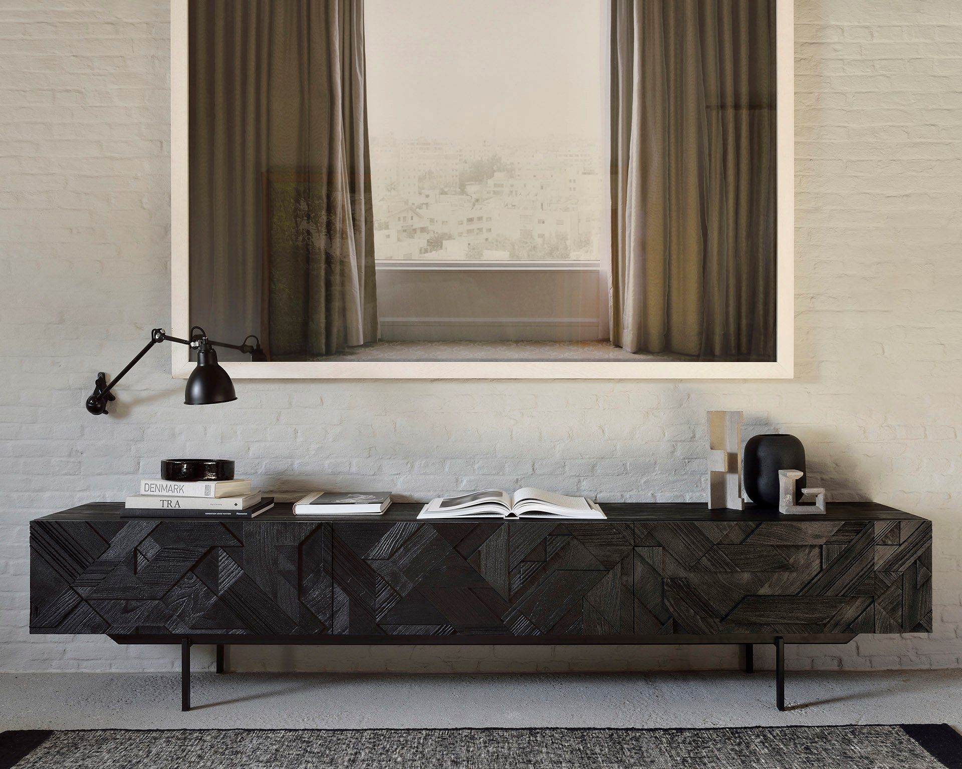 ТВ-шкаф из тикового дерева с откидными дверцами Ethnicraft Графика ARCH-00086544 - Вид №7