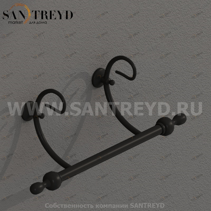 PA044 Держатель для полотенец 46 см цвет Черный Globo Paestum Италия Ceramica Globo