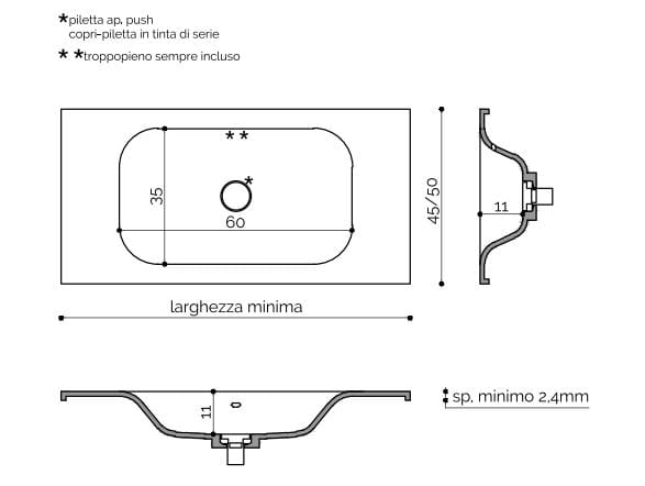 Прямоугольная раковина Corian® с столешницей Acquapazza Corian ® elements ARCH-00123835 - Вид №3