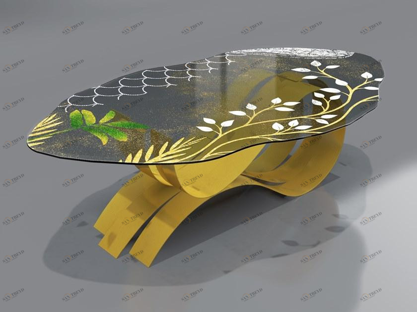 Unica by Tecnotelai Стол из нержавеющей стали и стекла Onde sun-id-1351102