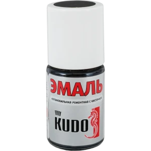 Эмаль автомобильная Kudo с кисточкой цвет чёрный матовый 15 мл