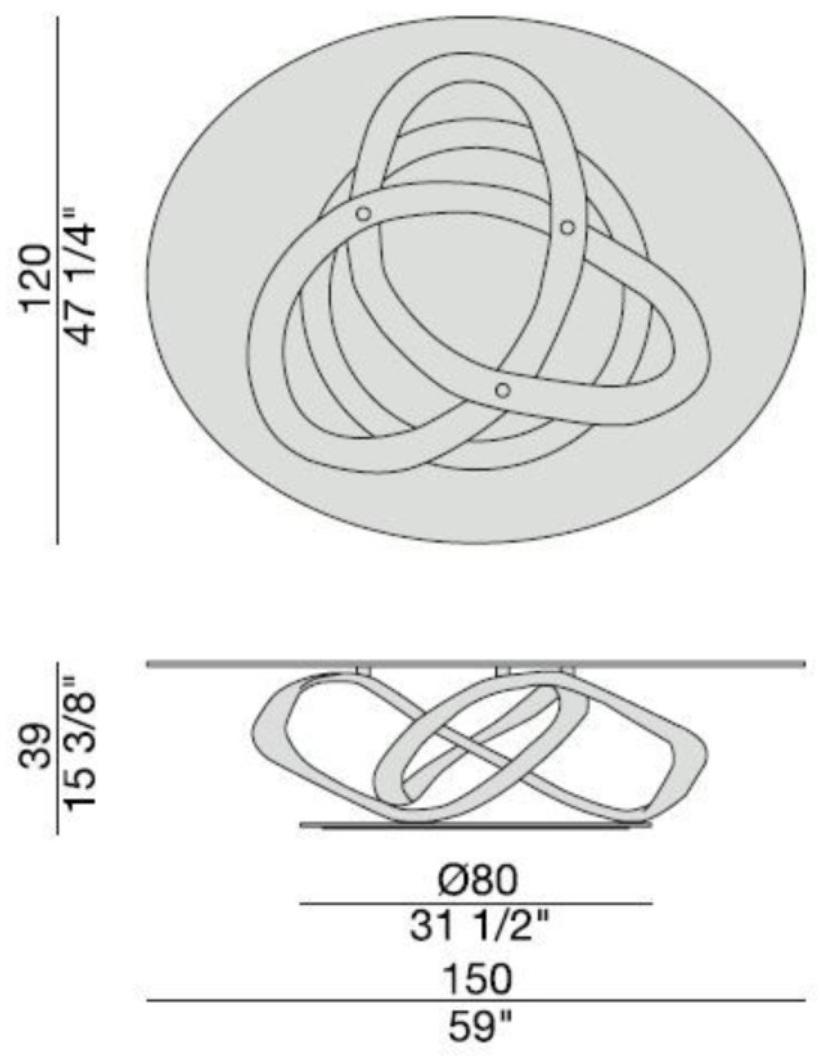 Porada Овальный хрустальный журнальный столик для гостиной Iron sun-id-1436245 - Вид №1