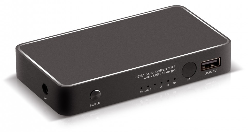 GL-vA17 переключатель hdmi v2.0+usb charge 3 к 1 серия greenline Greenconnect Santreyd 