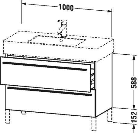 XL654408989 Тумбочка напольная X-Large #XL6544 1000 x 470 мм Фланелево-серый глянцевый лак Duravit - Вид №1