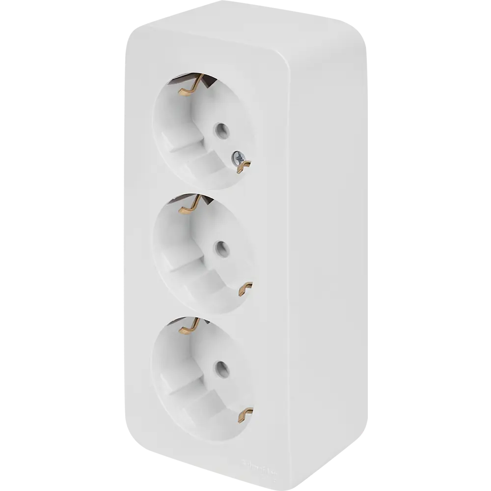 Розетка тройная накладная Schneider Electric Blanca с заземлением со шторками цвет белый 86720964 STLM-2110987 SYSTEME ELECTRIC - Вид №1
