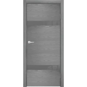 Дверь межкомнатная остеклённая с замком в комплекте Триумф 200x60 см ПВХ цвет серый