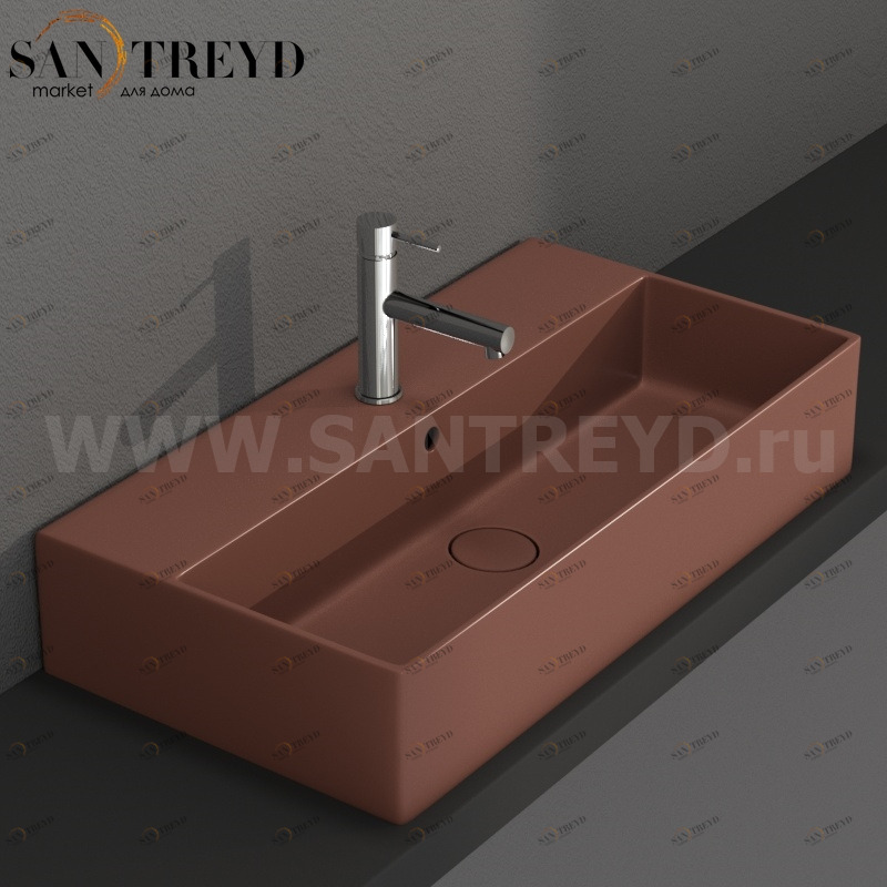 IN072MT Подвесная раковина настенная прямоугольная Ceramica Globo T-EDGE