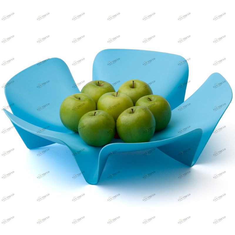 Ваза для фруктов Flower голубая Qualy QL10041BU