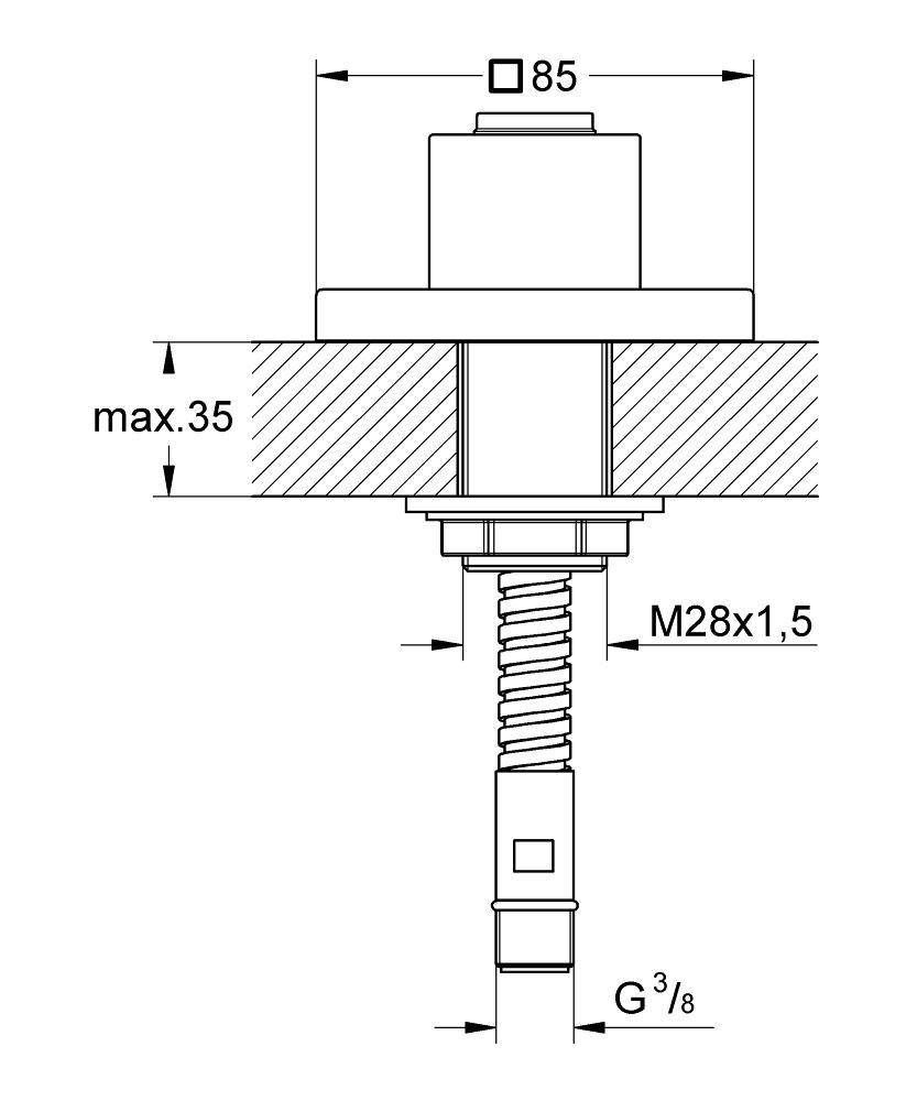 27930000 Выдвижное подключение для ручного душа Grohe Allure F-digital хром - Вид №1