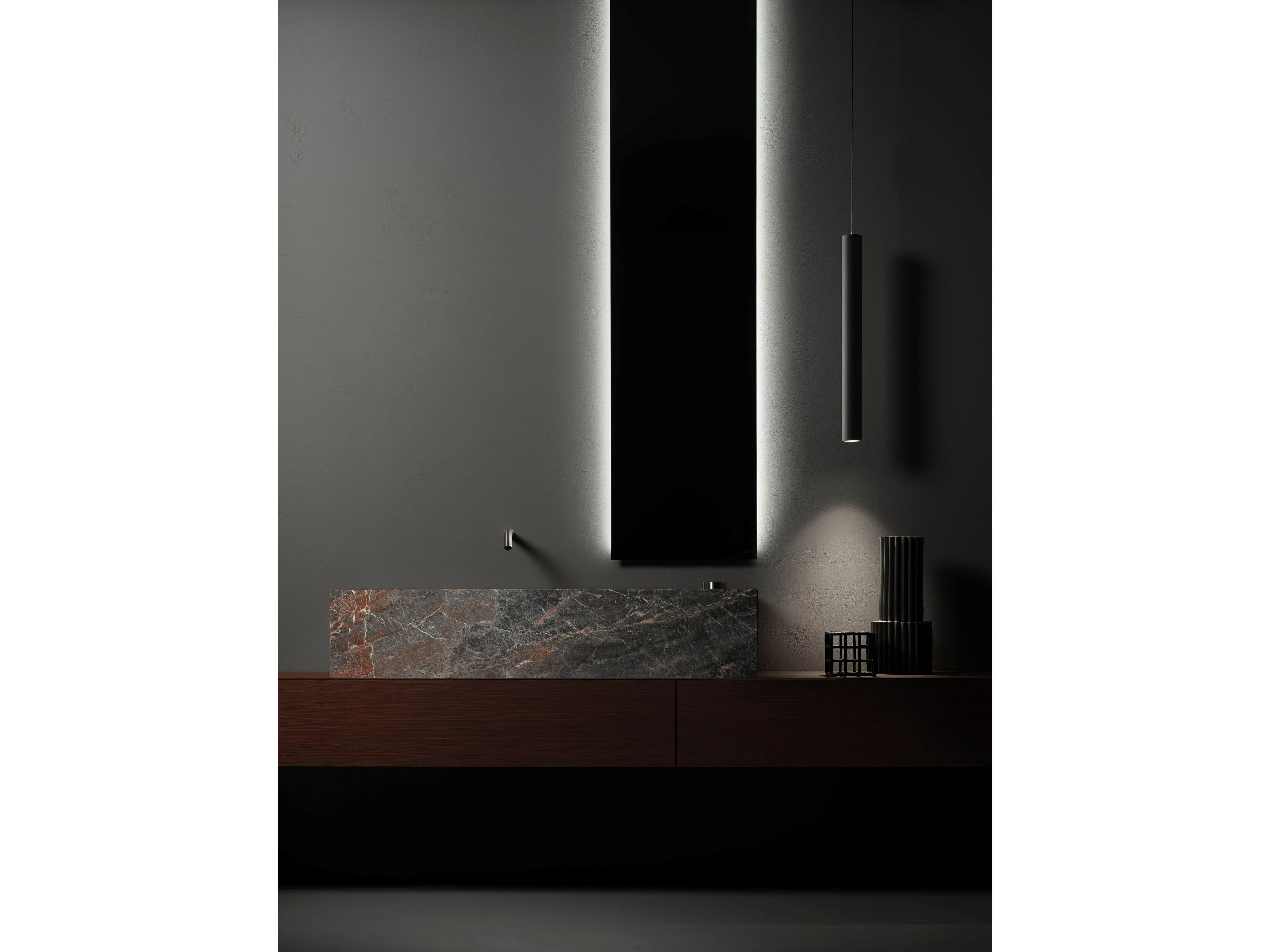 Серый мрамор Saint Laurent прямоугольный подвесной умывальник Falper Minimum ARCH-00121104 - Вид №2