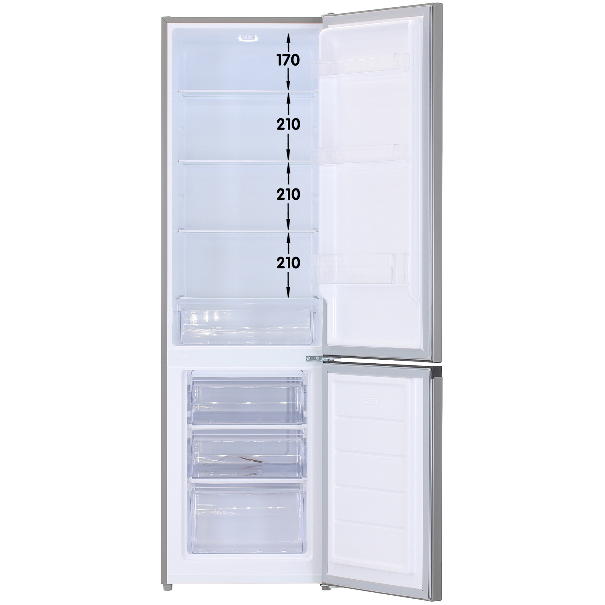 5403235 Холодильник с морозильником   DEXP B2-26AHA серебристый STDN-0037226 - Вид №1