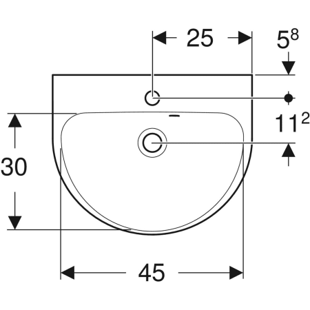 500.375.01.1 Geberit Renova Handwaschbecken mit asymmetrischem Überlauf Geberit  - Вид №7