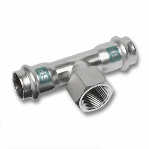 619130G183418 SANHA 19130G пресс.-фит. без силикона тройник ВПр-ВР-ВПр,нерж. 18x3/4x18 мм