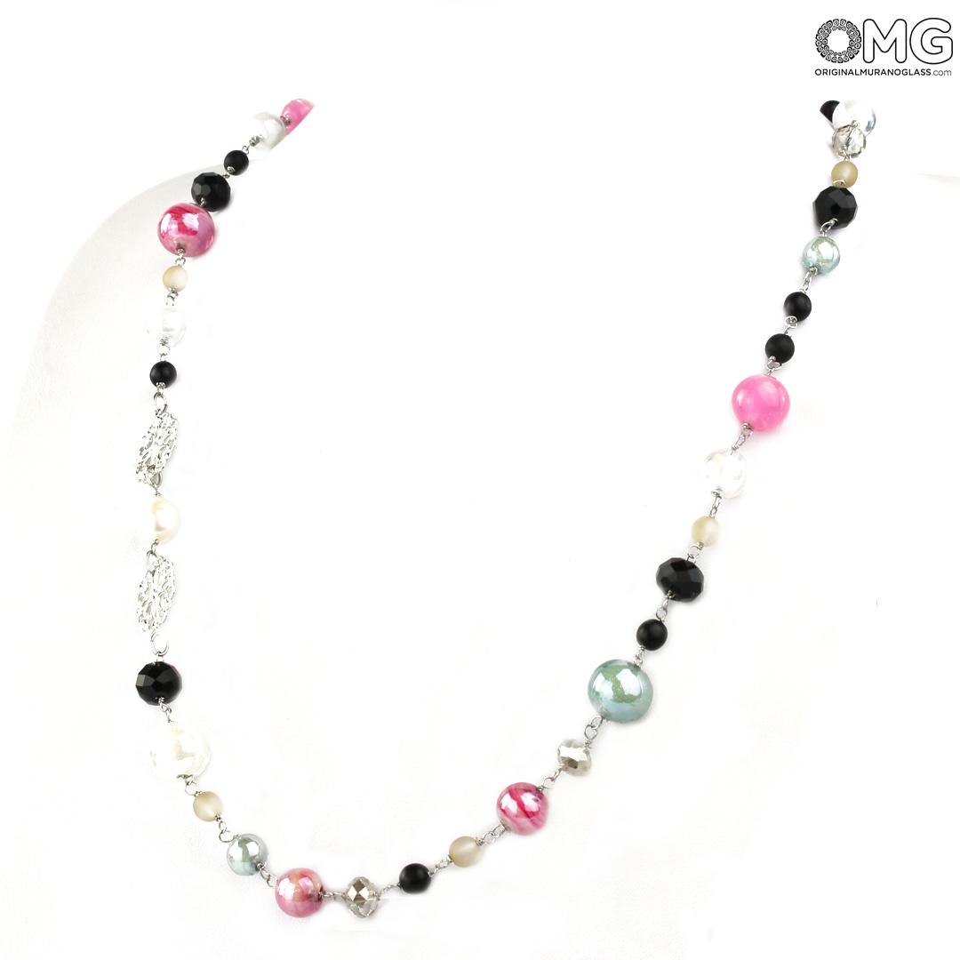 3817 ORIGINALMURANOGLASS Колье Ирис - Коллекция Antica Murrina - муранское стекло OMG 66 см  - Вид №1
