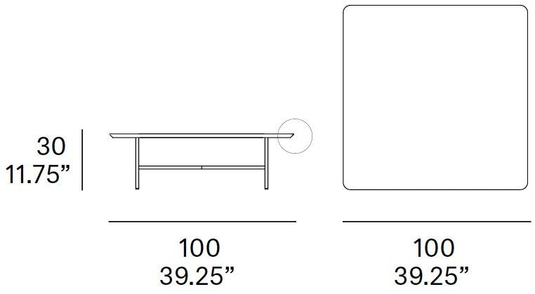 EXPORMIM Садовый столик низкий квадратный  C912  - Вид №5