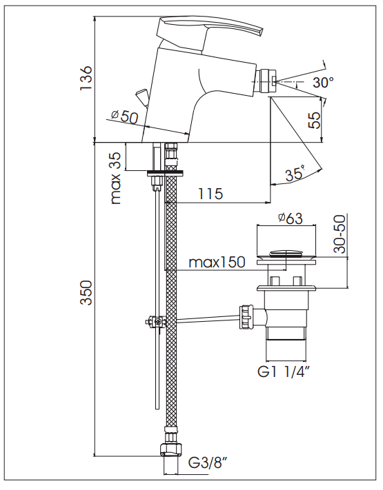 Смеситель для биде Kaja Platinum 57220-С 57220С - Вид №1