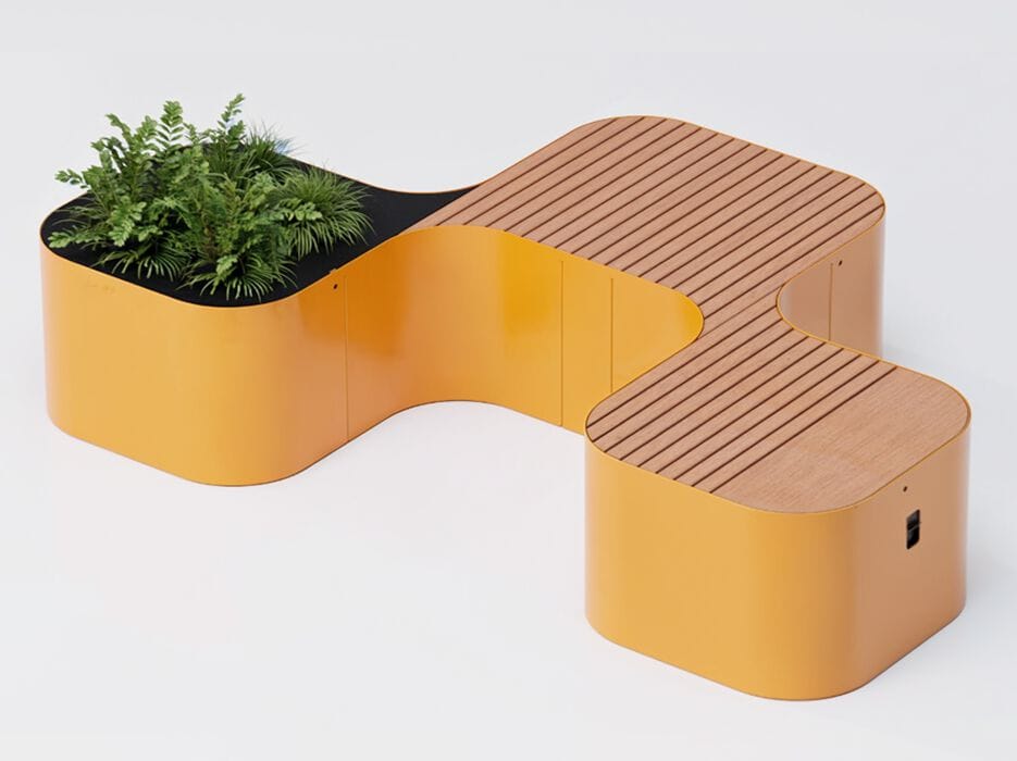 Трехмодульная скамья с двумя сиденьями и плантатором DIMCAR PINCH ARCH-00079686