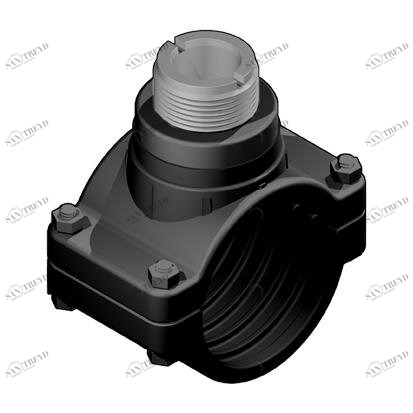 SANIT 57001000000 Касание зажим, изометрическая, d 63 - d 225, и ПВХ-U, PVC-C 